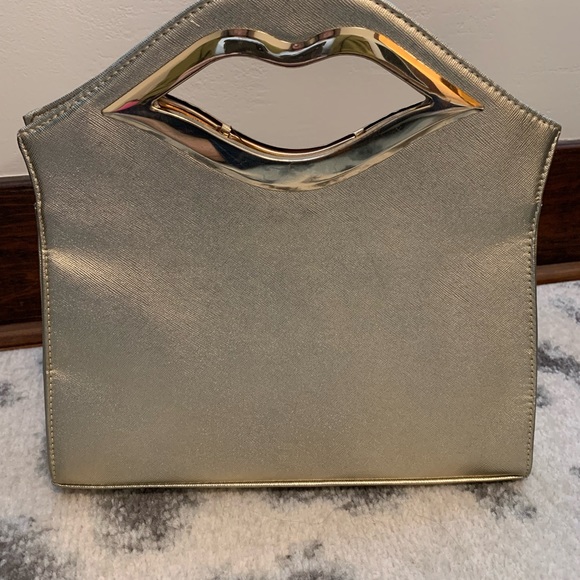Handbags - Gold lip handbag